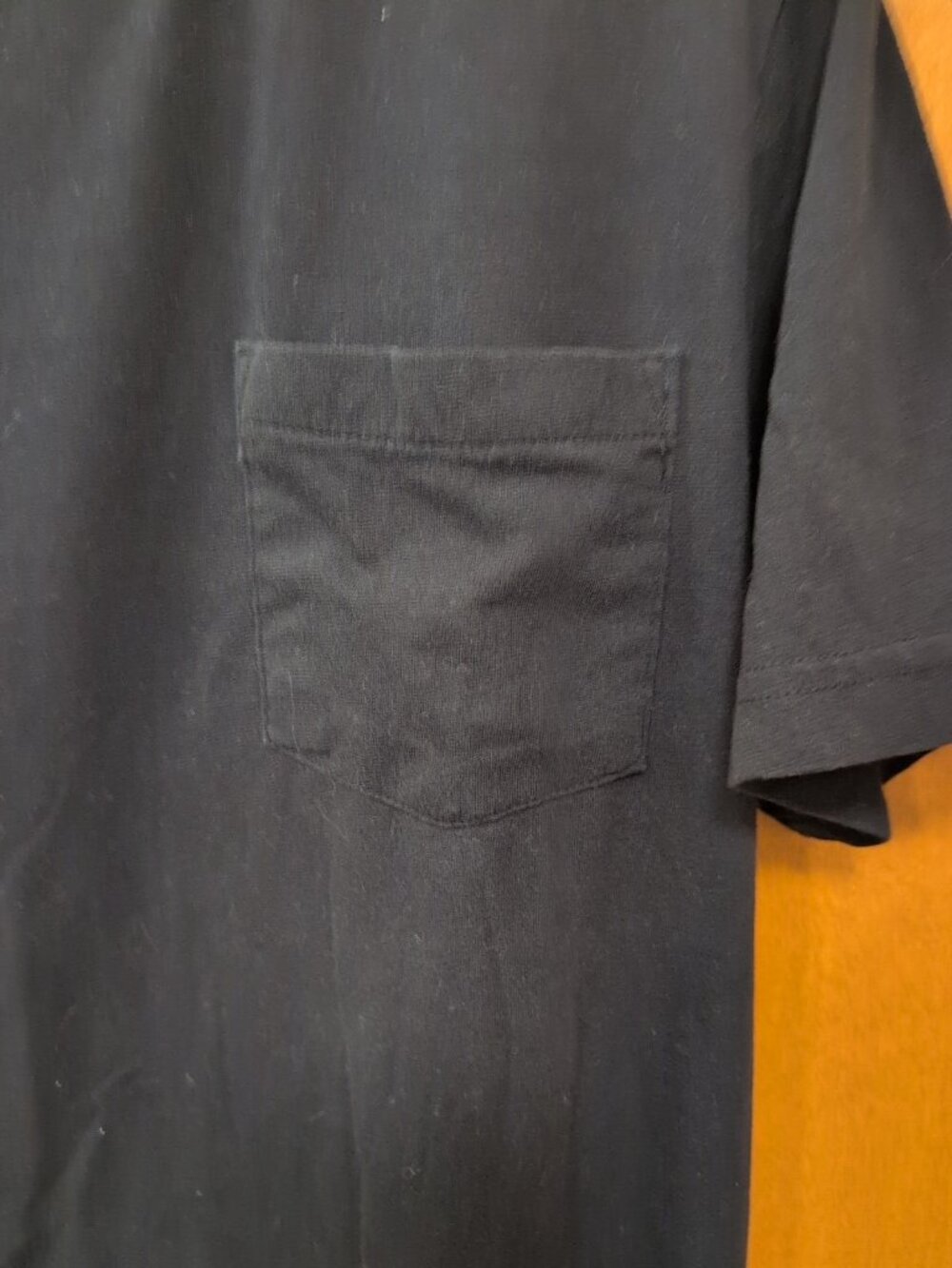 Lee Lot Of 2 Shirt Mens M Black Short Sleeve Tee Pocketed Crew Neck Solid Pima - Picture 4 of 8